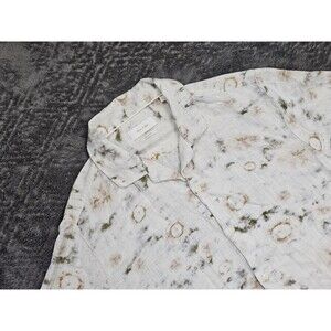 Porter and Ash Camp Collar Short Sleeve Shirt Mens Medium Linen Beach Summer